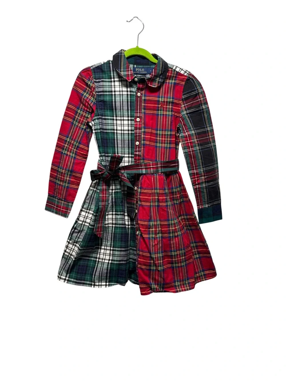 Polo Ralph Lauren sz 6 Plaid cotton fun shirt dress red green
